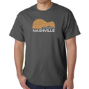 Gray Small Nashville Guitar - Men's Word Art T-Shirt