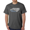 Gray XXXL Mens Word Art T-shirt - North Carolina