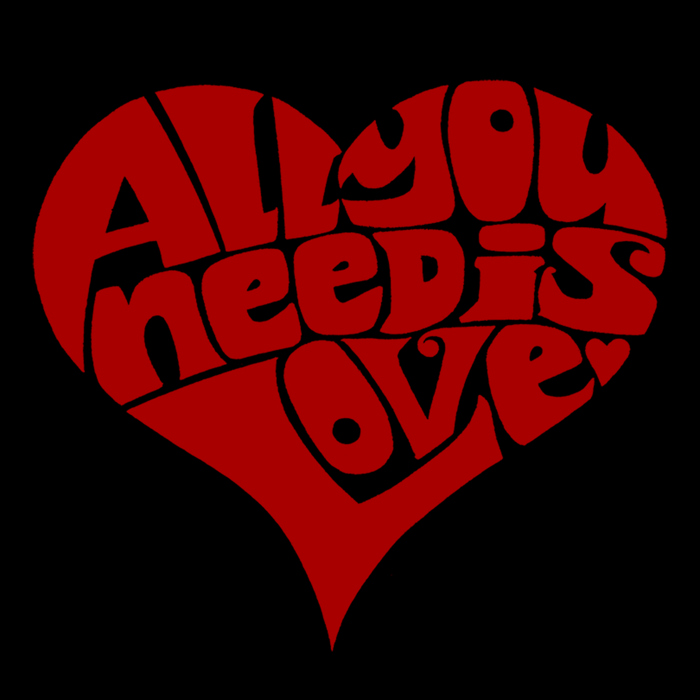 Men's Word Art T-shirt - All You Need Is Love