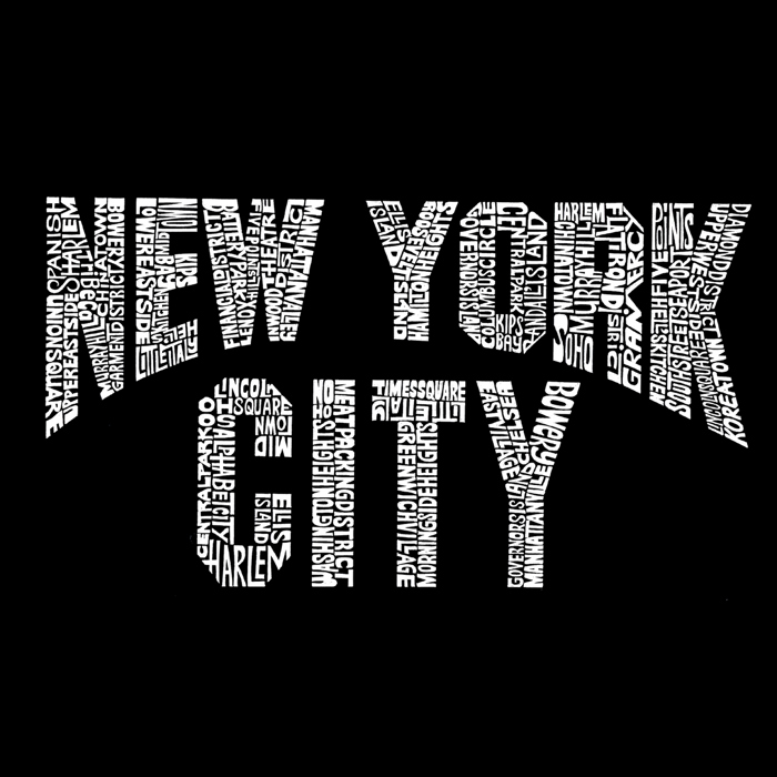 Men's Word Art T-shirt - NYC NEIGHBORHOODS