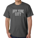 Gray XXXXL Men's Word Art T-shirt - NYC NEIGHBORHOODS
