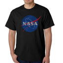 Black XXL Mens Word Art T-shirt - NASA's Most Notable Missions