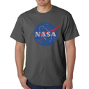 Gray XL Mens Word Art T-shirt - NASA's Most Notable Missions