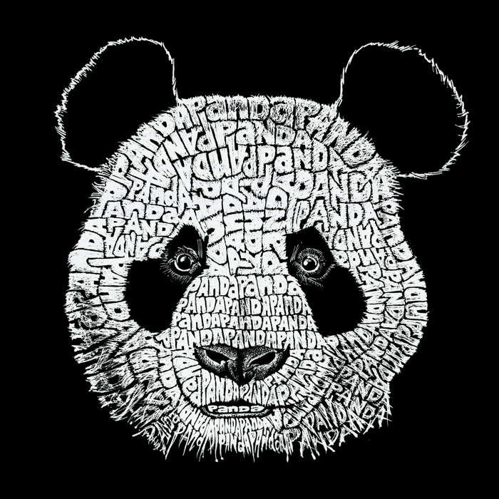 Mens Word Art T-shirt - Panda