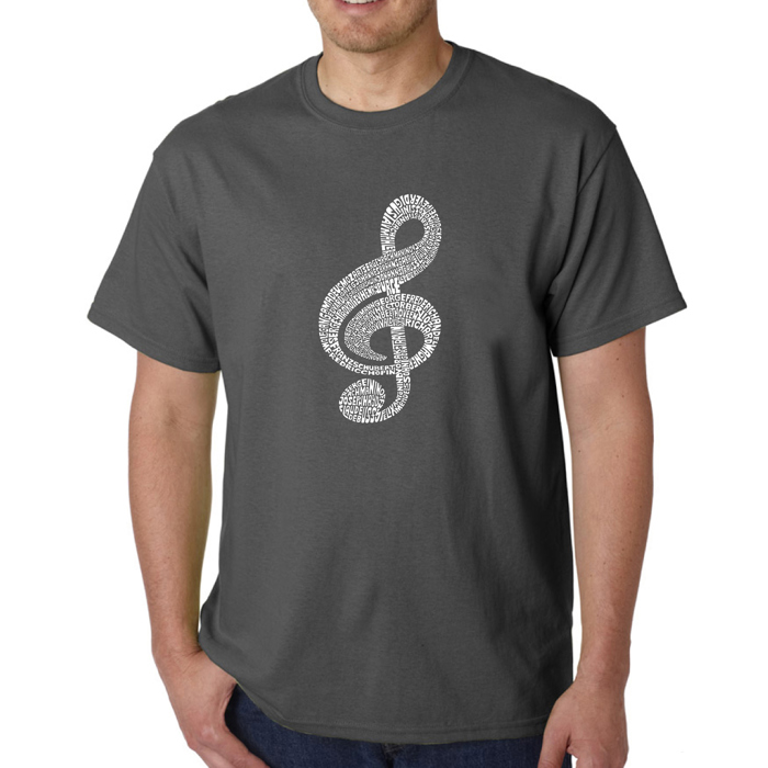 Mens Word Art T-shirt - Music Note