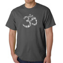 Gray XXXXL Men's Word Art T-shirt - THE OM SYMBOL OUT OF YOGA POSES