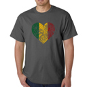 Gray XXL Mens Word Art T-shirt - One Love Heart