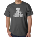 Gray Small Mens Word Art T-shirt - Dogs and Cats