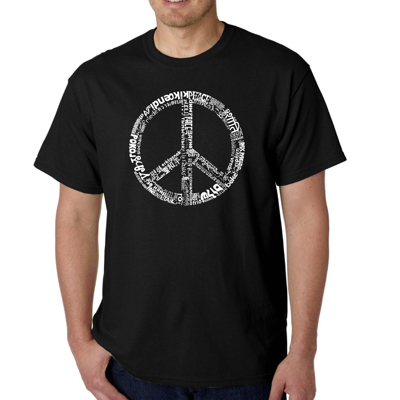 Mens Word Art T-shirt - THE WORD PEACE IN 77 LANGUAGES