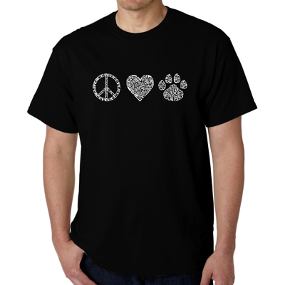 Mens Word Art T-shirt - Peace Love Cats