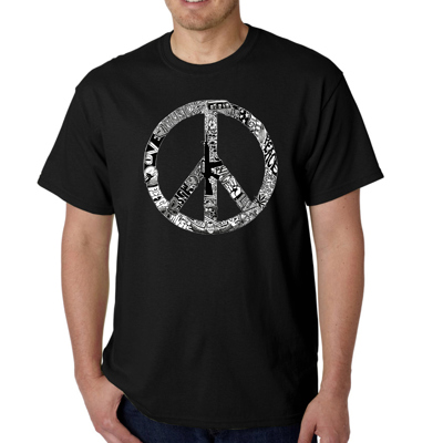 Mens Word Art T-shirt - PEACE, LOVE, & MUSIC