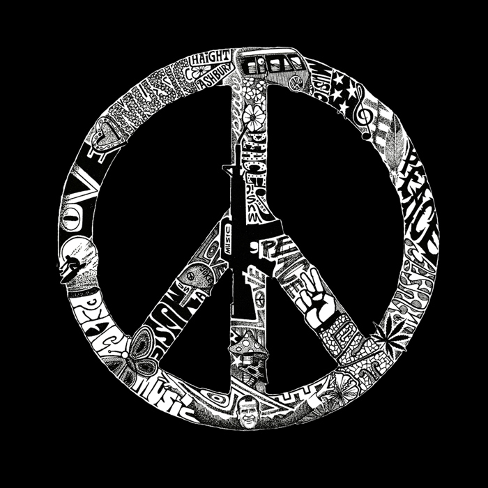 Mens Word Art T-shirt - PEACE, LOVE, & MUSIC