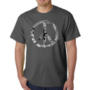 Gray XL Mens Word Art T-shirt - PEACE, LOVE, & MUSIC