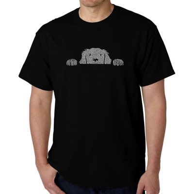 Men's Word Art T-shirt - Peeking Dog