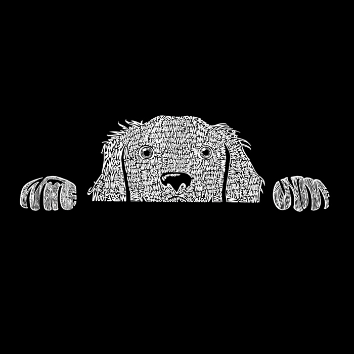 Men's Word Art T-shirt - Peeking Dog
