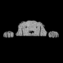  Men's Word Art T-shirt - Peeking Dog
