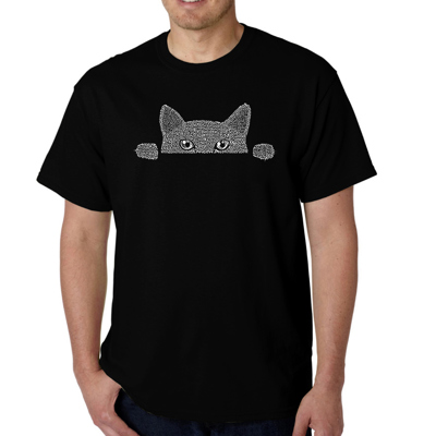 Men's Word Art T-shirt - Peeking Cat