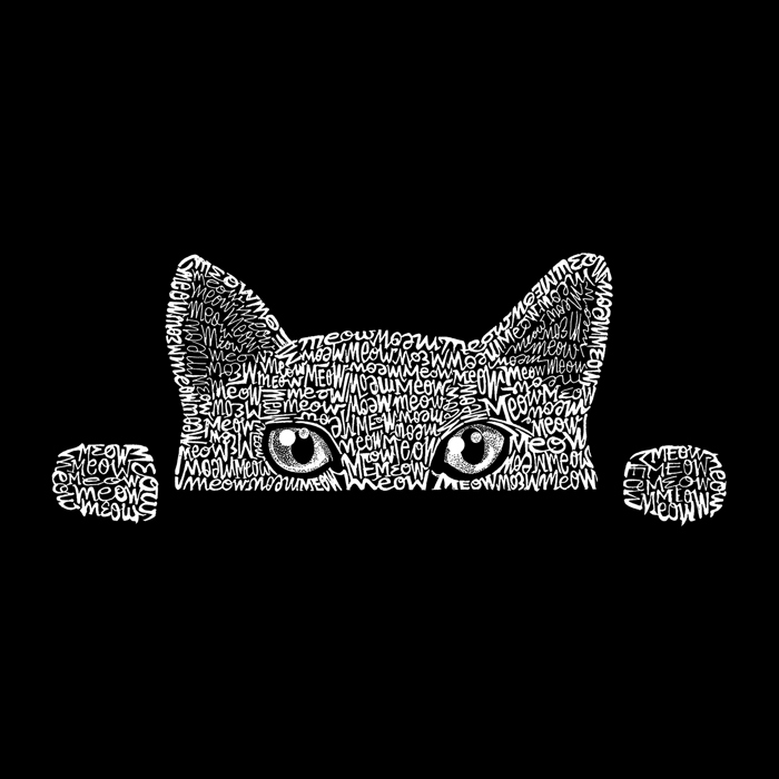 Men's Word Art T-shirt - Peeking Cat