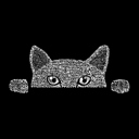  Men's Word Art T-shirt - Peeking Cat