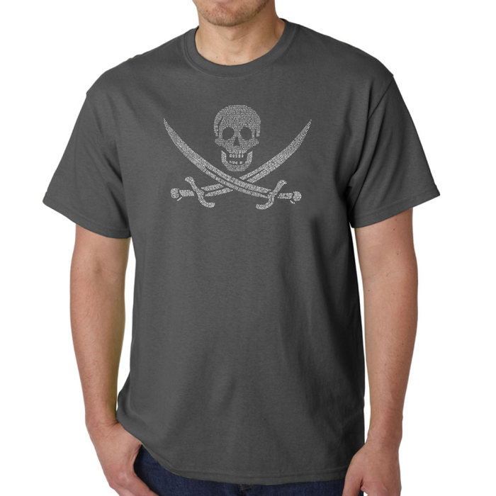 Men's Word Art T-shirt - LYRICS TO A LEGENDARY PIRATE SONG
