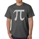 Gray XXXXL Men's Word Art T-shirt - THE FIRST 100 DIGITS OF PI