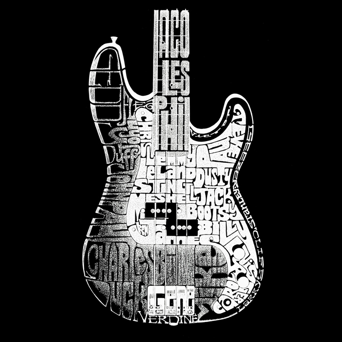 Men's Word Art T-shirt - Bass Guitar