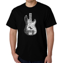 Black XXL Men's Word Art T-shirt - Bass Guitar