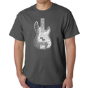 Gray XL Men's Word Art T-shirt - Bass Guitar