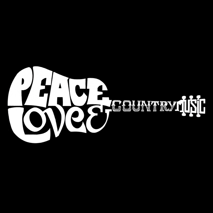 Men's Word Art T-shirt - Peace Love Country