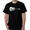 Black Small Men's Word Art T-shirt - Peace Love Country