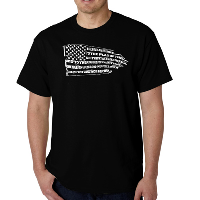 Mens Word Art T-shirt - Pledge of Allegiance Flag