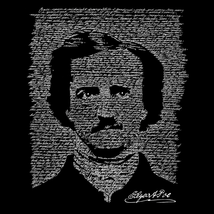 Men's Word Art T-shirt - EDGAR ALLEN POE - THE RAVEN