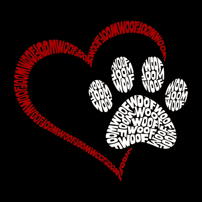 Paw Heart - Mens Word Art T-Shirt