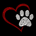  Paw Heart - Mens Word Art T-Shirt