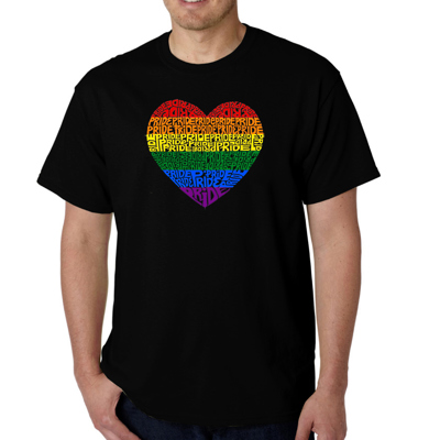 Mens Word Art T-shirt - Pride Heart