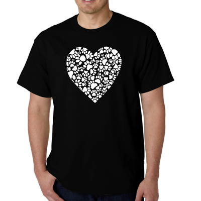 Men's Word Art T-shirt - Paw Prints Heart