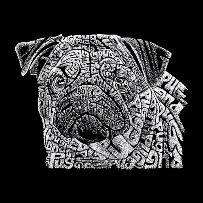 Mens Word Art T-shirt - Pug Face