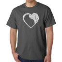 Gray XXXL Dog Heart - Men's Word Art T-Shirt