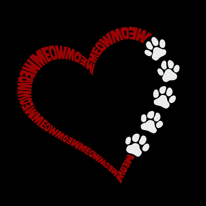 Meow Heart - Men's Word Art T-Shirt