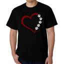 Black Large Meow Heart - Men's Word Art T-Shirt