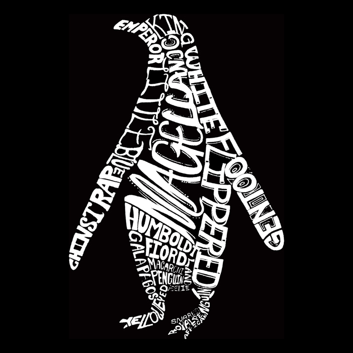 Men's Word Art T-shirt - Penguin