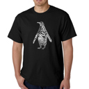 Black Medium Men's Word Art T-shirt - Penguin
