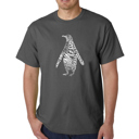Gray Small Men's Word Art T-shirt - Penguin