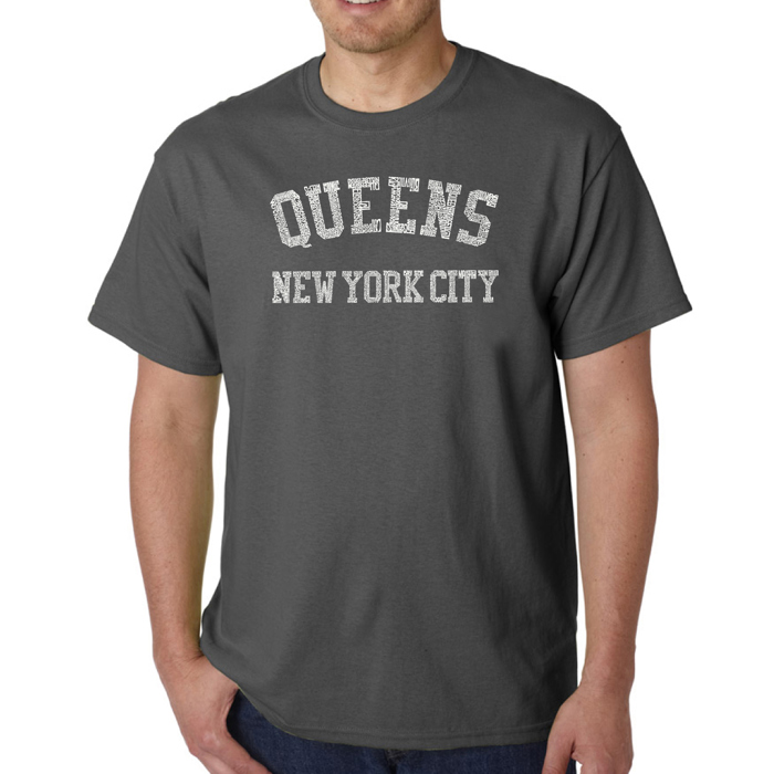 Mens Word Art T-shirt - POPULAR NEIGHBORHOODS IN QUEENS, NY