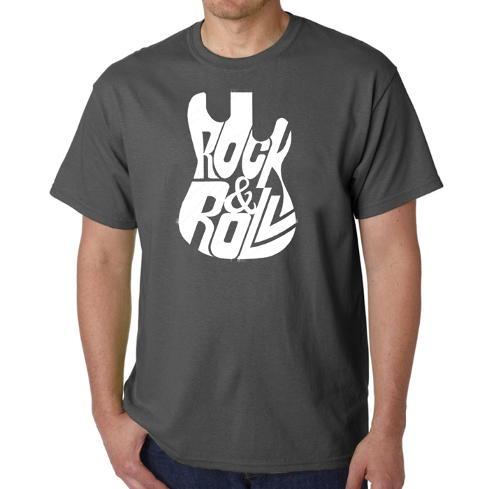 Rock And Roll Guitar - Men's Word Art T-Shirt