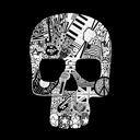  Rock n Roll Skull - Men's Word Art T-Shirt