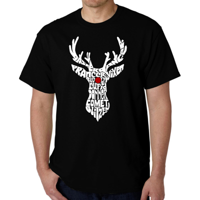 Mens Word Art T-shirt - Santa's Reindeer