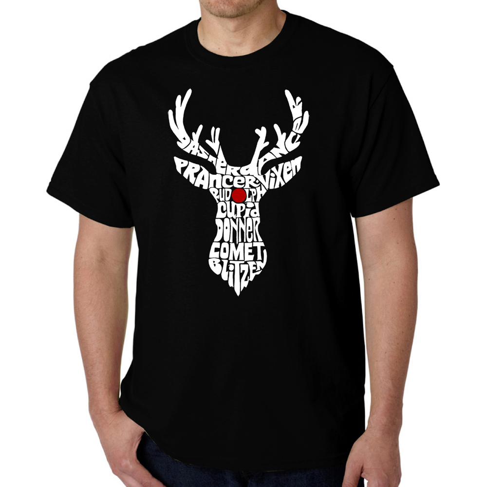 Men's Word Art T-shirt - Santa's Reindeer