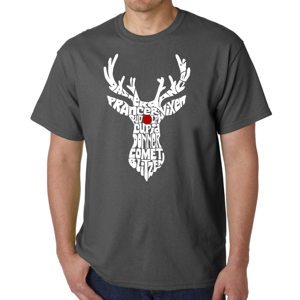 Men's Word Art T-shirt - Santa's Reindeer