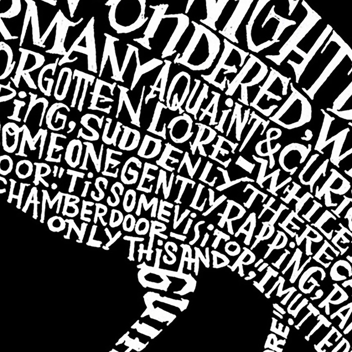 Mens Word Art T-shirt - Edgar Allen Poe's The Raven